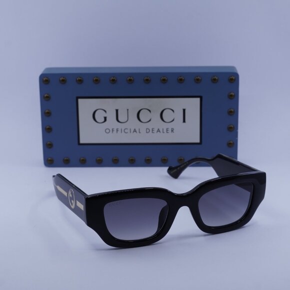 Gucci GG1558SK 001 Square Sunglasses - Black\Grey - Picture 5 of 12